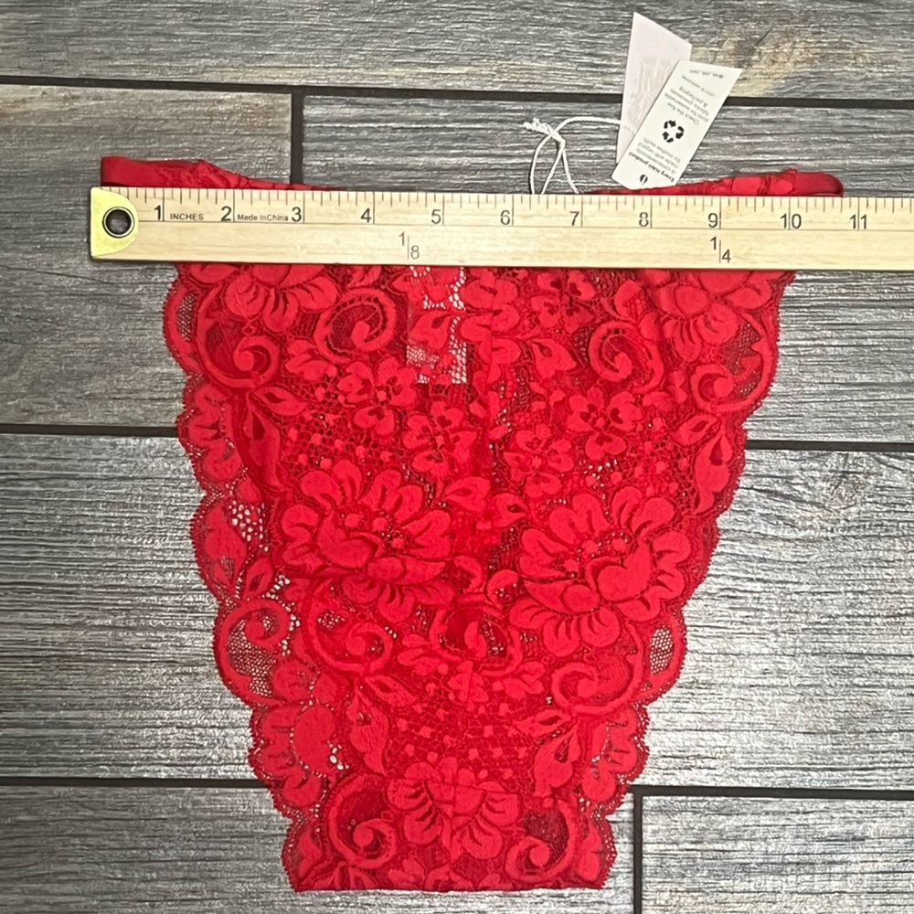NWT HAH x Free People SET Medium Got UR Back Bralette + Chase Me Down Panty Red - Picture 14 of 16
